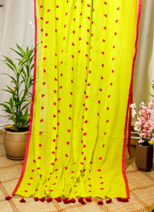 The Neon Heartbeat - Cotton saree(mulmul)