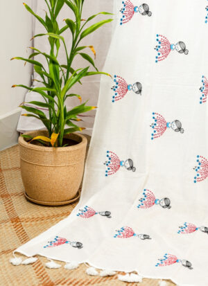 Daisy Dance Printed Bengal Cotton Saree (mulmul)