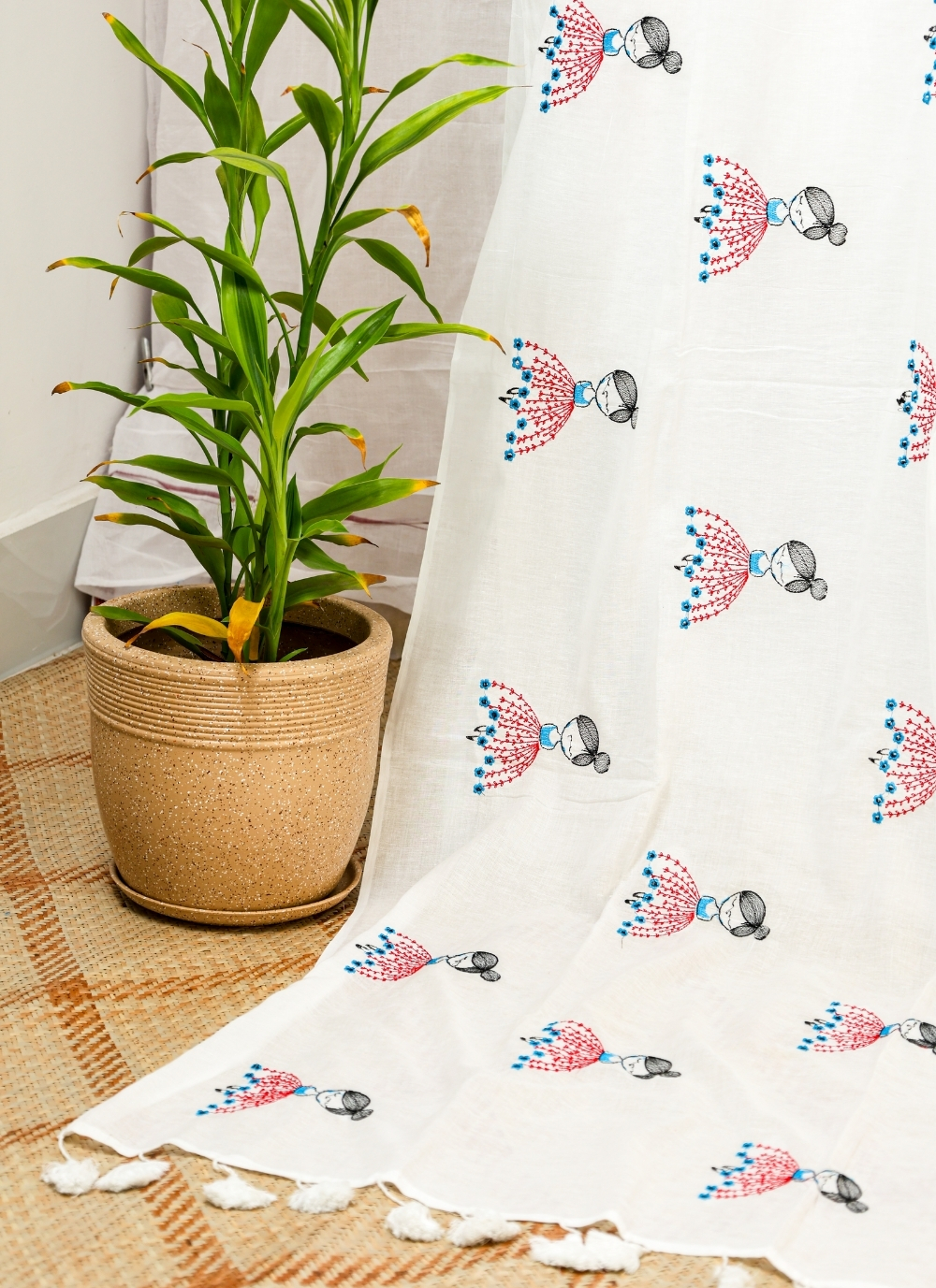 Whimsical weaves Printed Bengal Cotton Saree 1