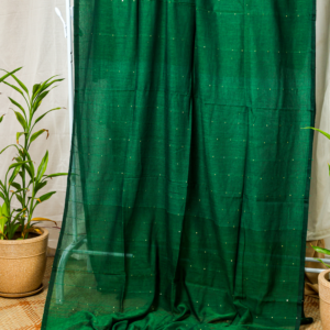 The Deep Forest Aura - Pure cotton mulmul saree