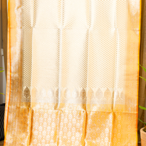 Aura of Varanasi - Royal Off-White Zari Silk saree