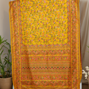 The Golden Kashmiri Floral - Pure Kashmiri silk saree