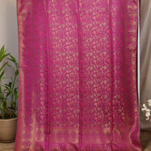 The Radiant Rose - Kashmiri Pure silk saree