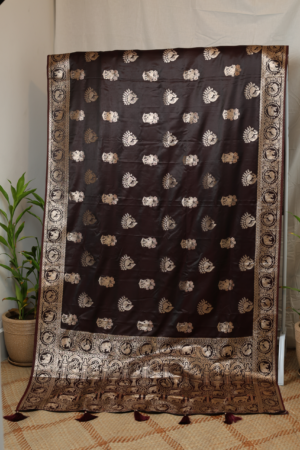 The Royal Obisidian - Banarasi silk saree