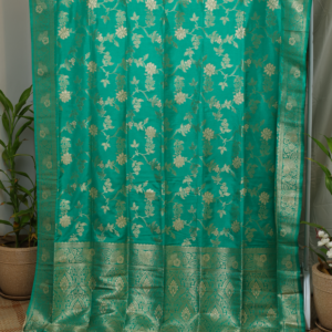 The Teal Serenity - Banarasi pure silk saree