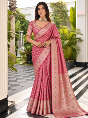 The Vibrant Fuchsia - Banarasi pure silk saree