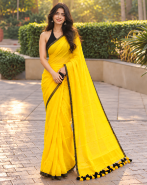 The Sunshine Radiance - Pure cotton mulmul saree