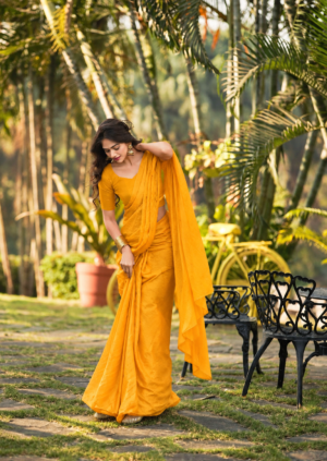 The Golden Glow - Modern Fancy Drape Saree