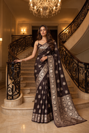 The Royal Obisidian - Banarasi silk saree