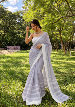 The Soft Cloud - Breathable Cotton Mulmul Saree
