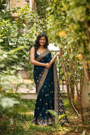 The Midnight Mystique - Luxe Fancy Embellished Saree