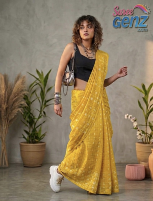 Radiate Elegance in Sunshine Yellow -(Cotton Jamdani)
