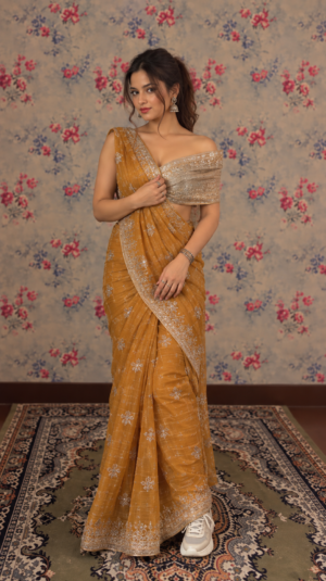 The Golden Glow –  Zari Tissue Saree