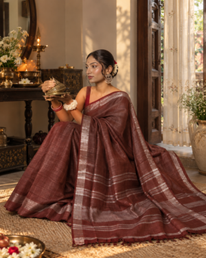 The Bronze Copper – Handloom Cotton Silk Saree